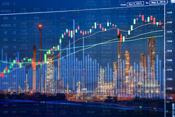 stock photo of a chart and refinery